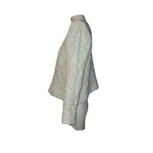 Eileen Fisher Ivory Knit Sweater S Made In Uruguay Wool Blend Long Sleeve luxury